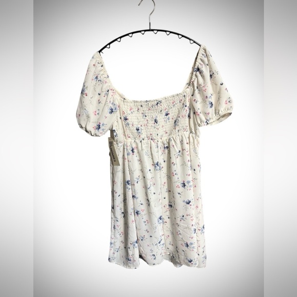 No Boundaries Floral Mini Dress - Cream and Pink - Picture 2 of 4